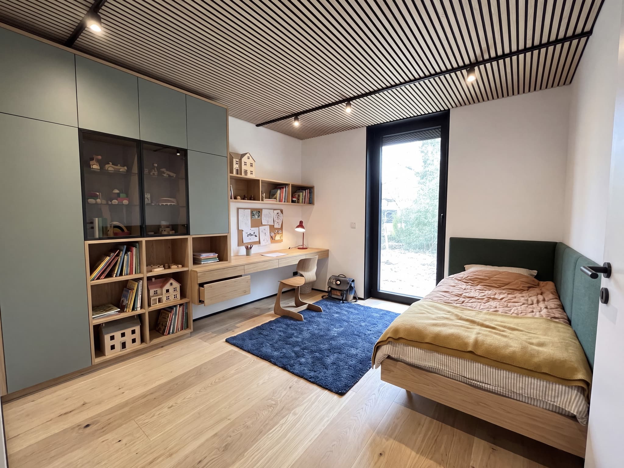 142m2 Sanctuary children's room with green cabinetry