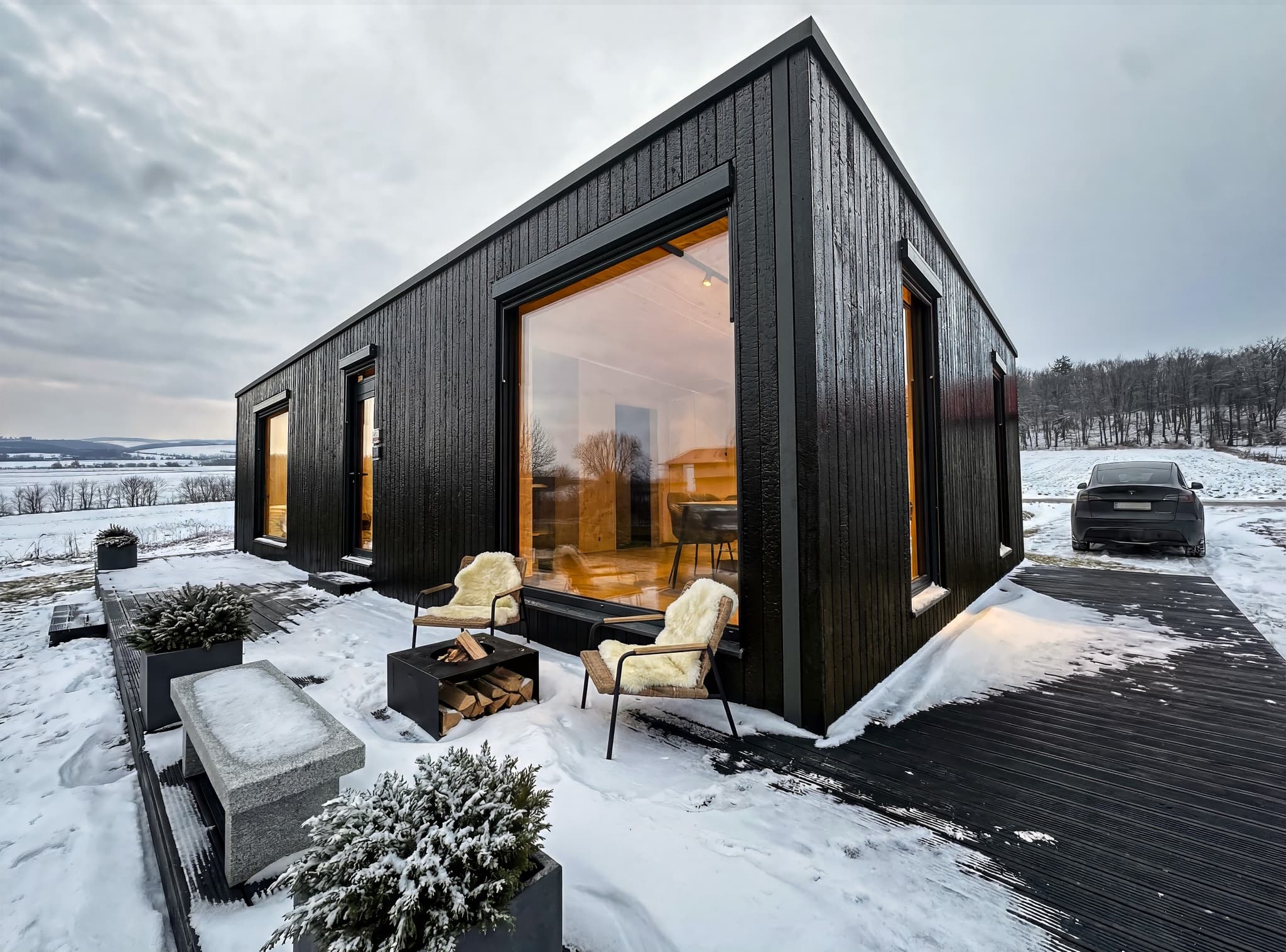 95m² Fenster im Schnee