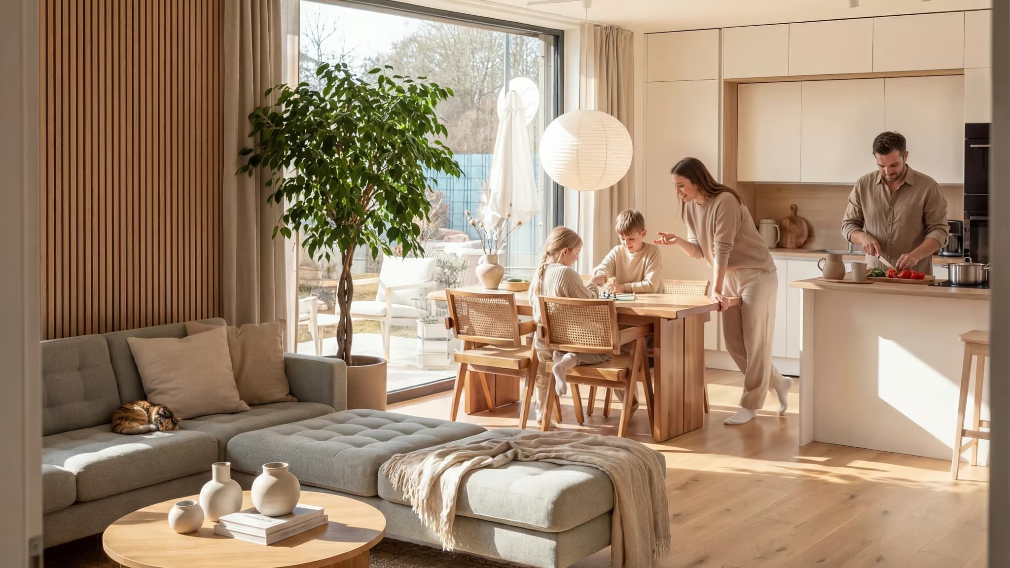 Familie im BIOBUILDS-Haus