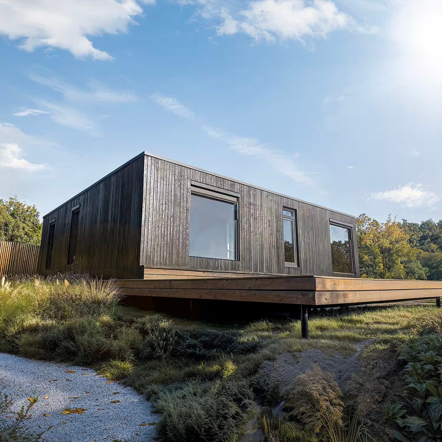Modular BIOBUILDS: ein passives, modulares Fertighaus in Harmonie mit der Natur.