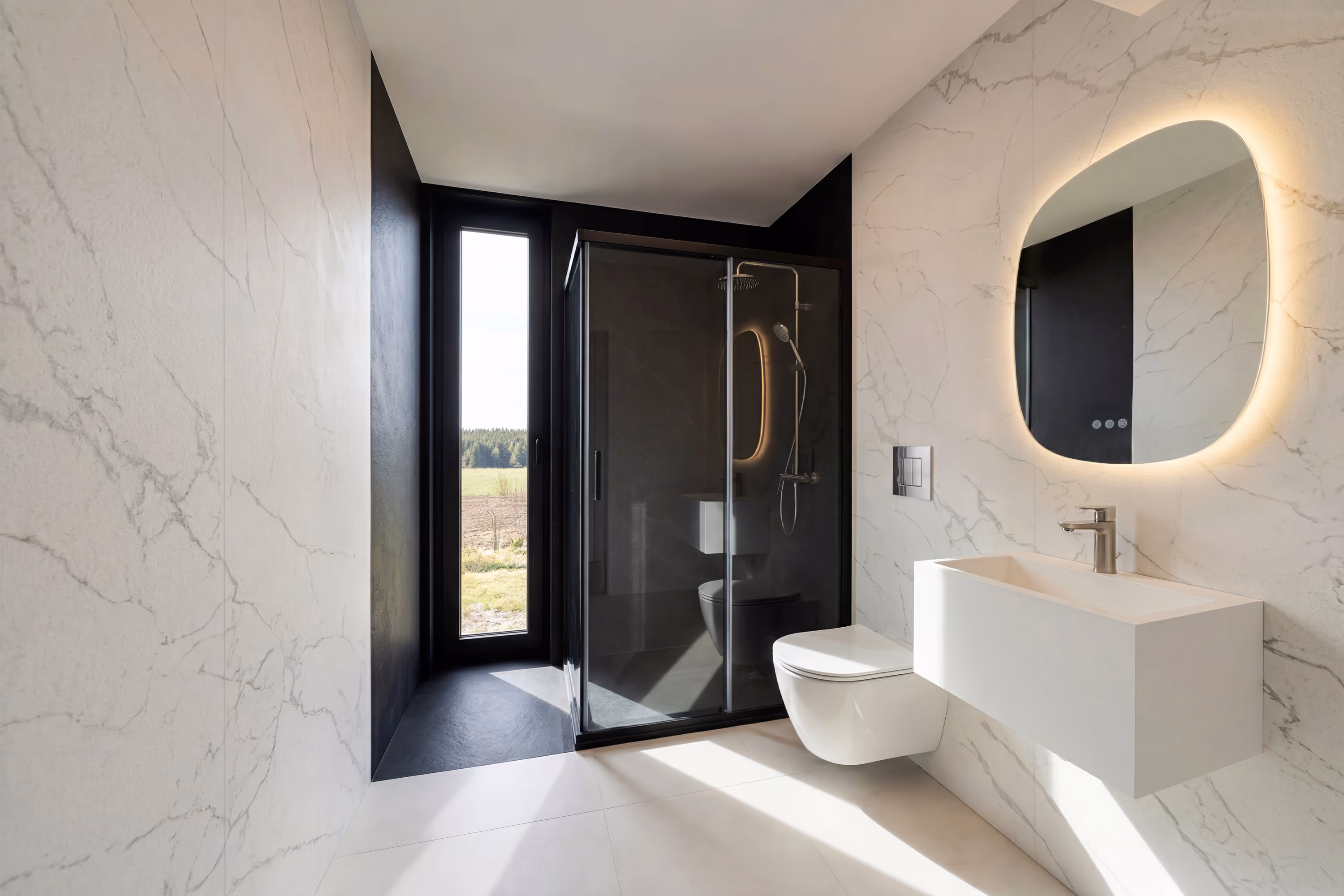 Black and white. Modern and cozy