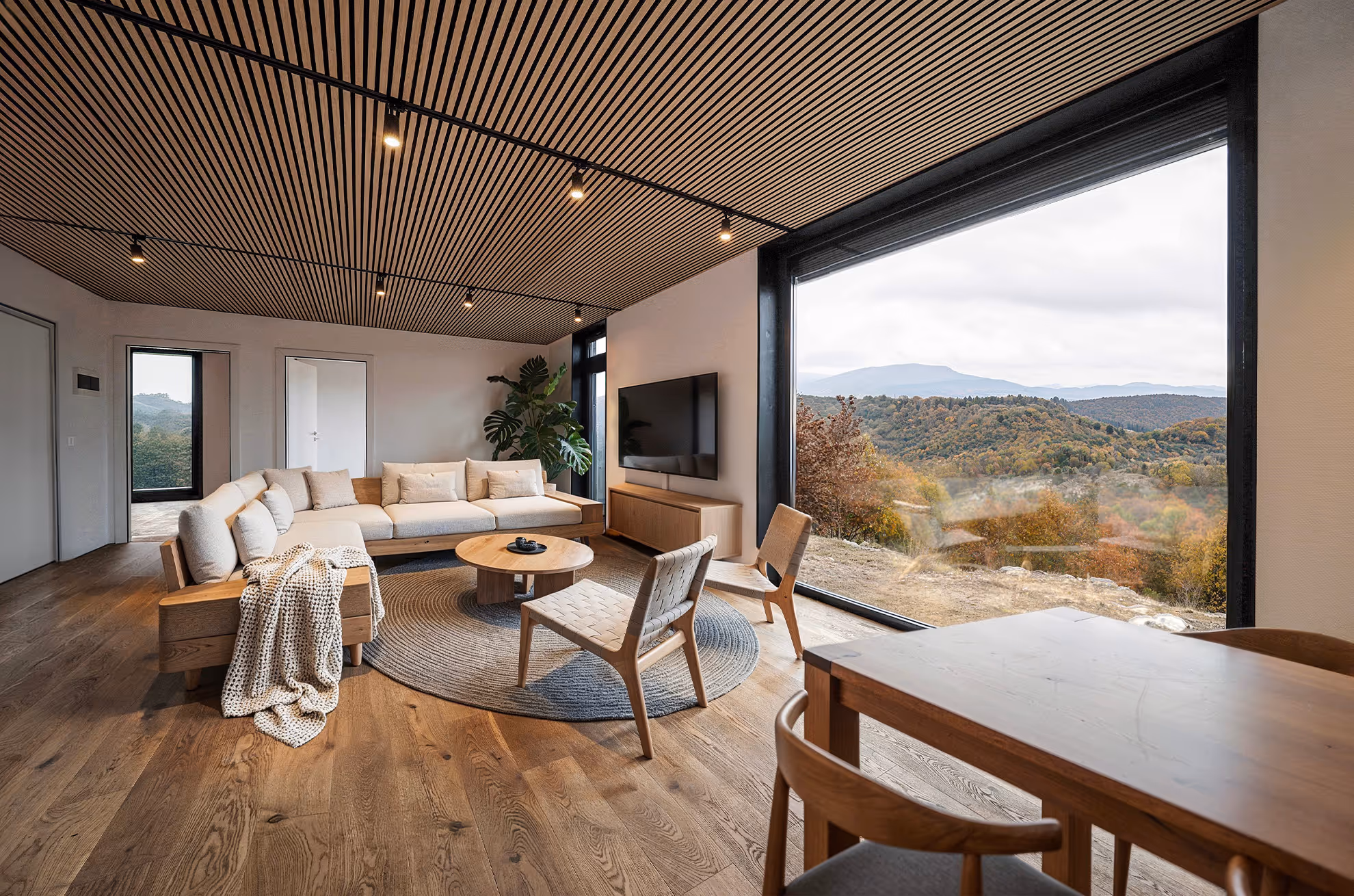 Passive house living room interior